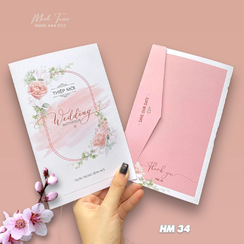 In thiệp cưới giá rẻ. Mẫu thiệp cưới hoa wedding